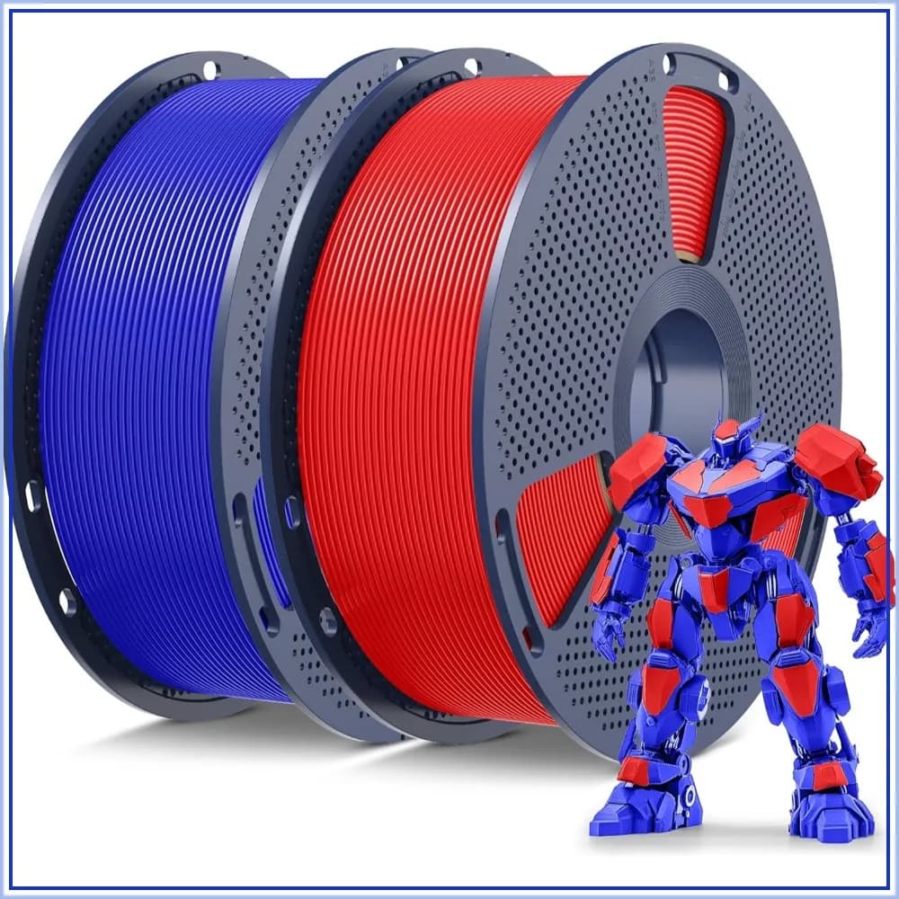 PLA 3D Printer Filament 1.75mm, Dimensional Accuracy +/- 0.02mm, 2kg (2 Spools), Neatly Wound