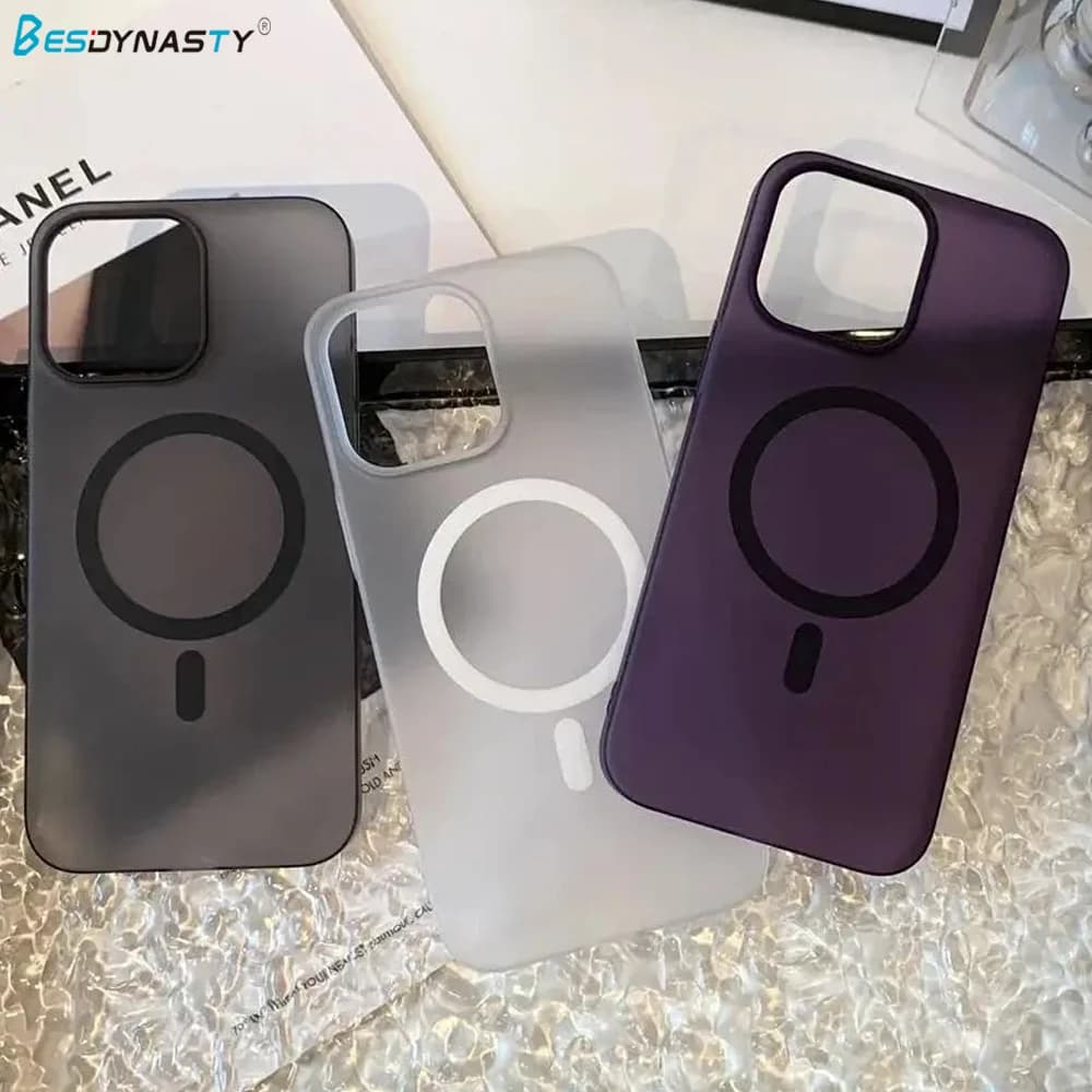 Luxury Matte Hard Translucent Case For iPhone 16E 16 15 14 Plus 13 12 11 Pro Max Magnetic Magsafe Charging Ultra-Thin Back Cover