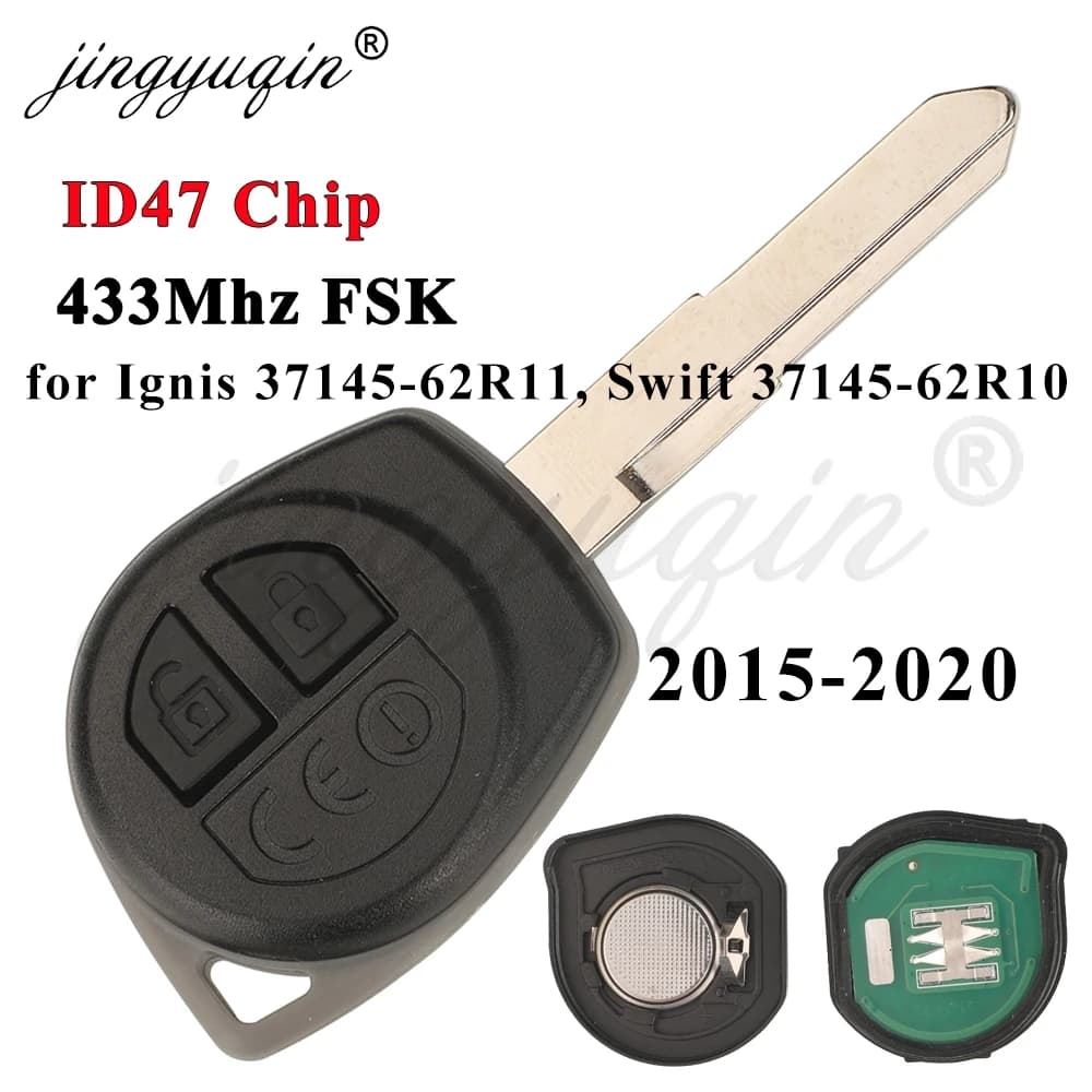 Jingyuqin 433 MHz FSK ID47 Chiave A Distanza Dell'automobile Fob per Suzuki Swift 2015-2020 37145-62R10 Cross Ignis 2017-2020 37145-62R11 2B di Controllo