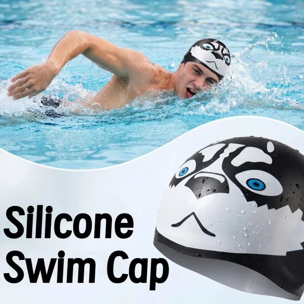 Comfortable Wear Creative Swimming Hat Dog Funny Silicone Swim Cap Waterproof High Elasticity Diving Hat Protecting Hair