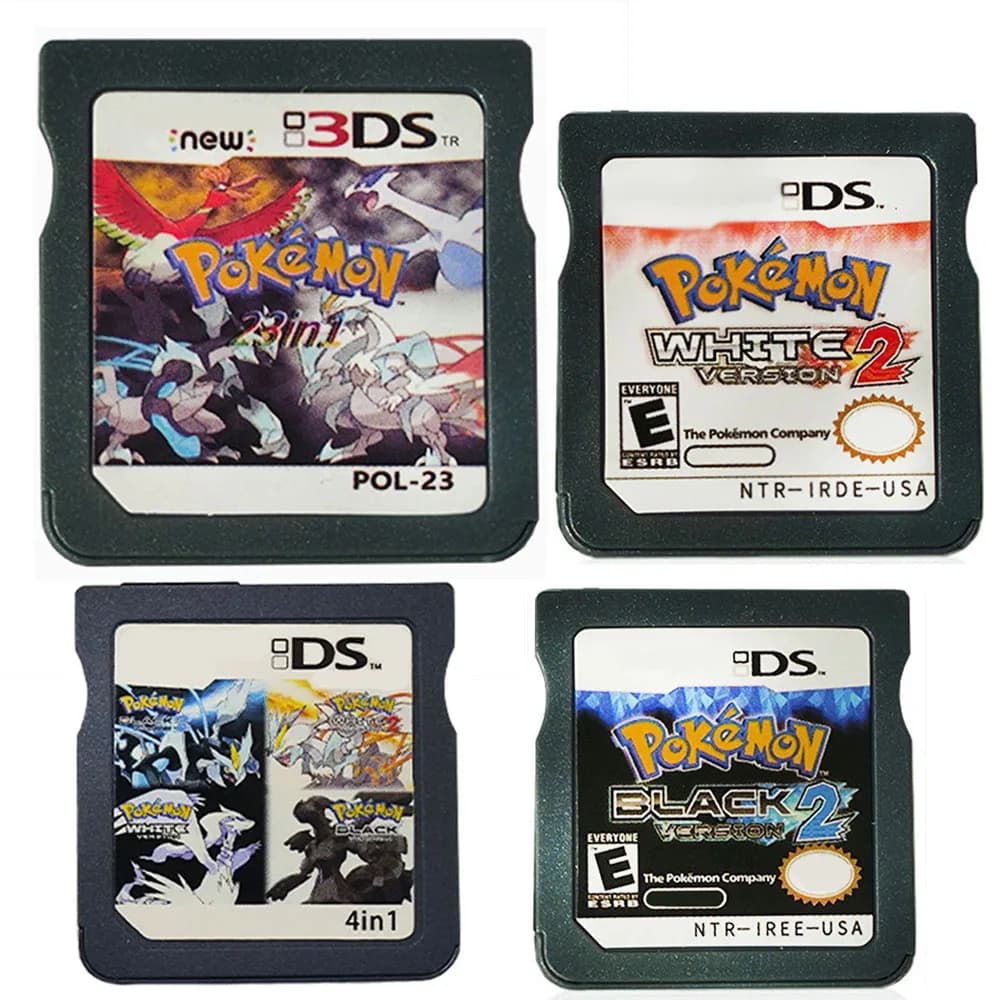 Cartuccia di Gioco DS (Versione con Scheda di Memoria R4) Pokemon HeartGold SoulSilver Black White per NDS/2DS/3DS/NDSL
