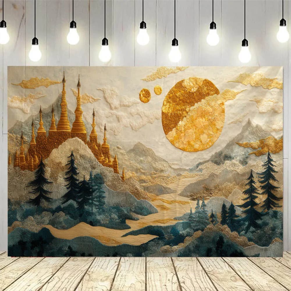 Mountain Sunrise Art Tapestry Wall Hanging Living Room Aesthetics Sunset Landscape Background Poster Home Decoration Bed Sheet