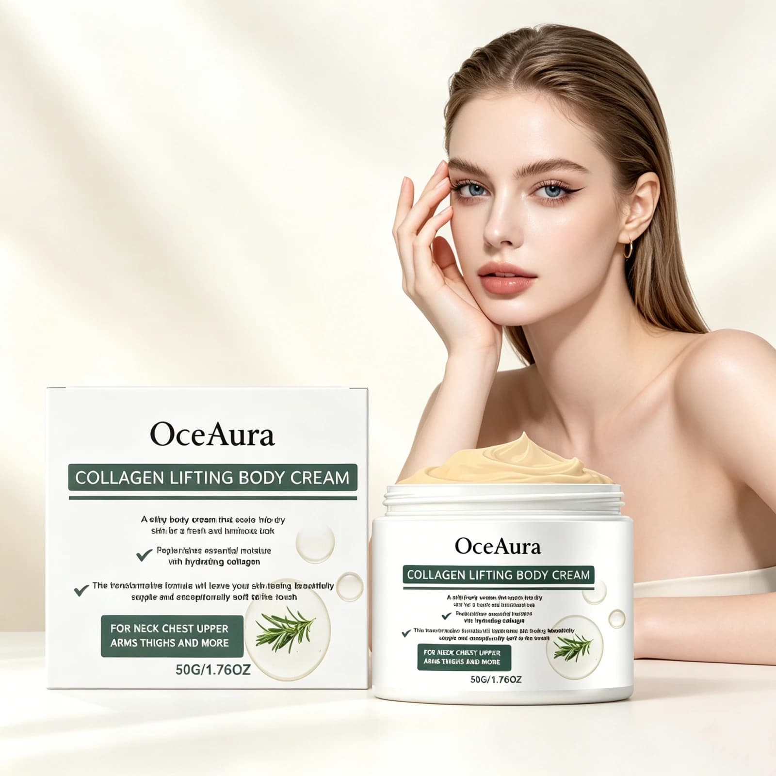 Crema Corpo Nutriente e Rassodante al Collagene, Idratazione Profonda, Effetto Lifting e Tonificante per il Corpo, Crema Idratante per la Cura della Pelle per Tutte le Parti del Corpo