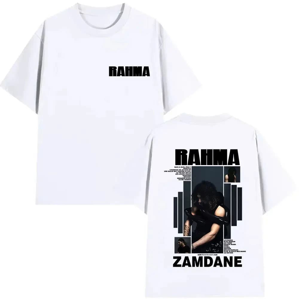 T-shirt Grafica Unisex a Maniche Corte Pop Music Hip Hop Rapper RAHMA Zamdane Album 2026 per Fan Abbigliamento Casual NT-shirt