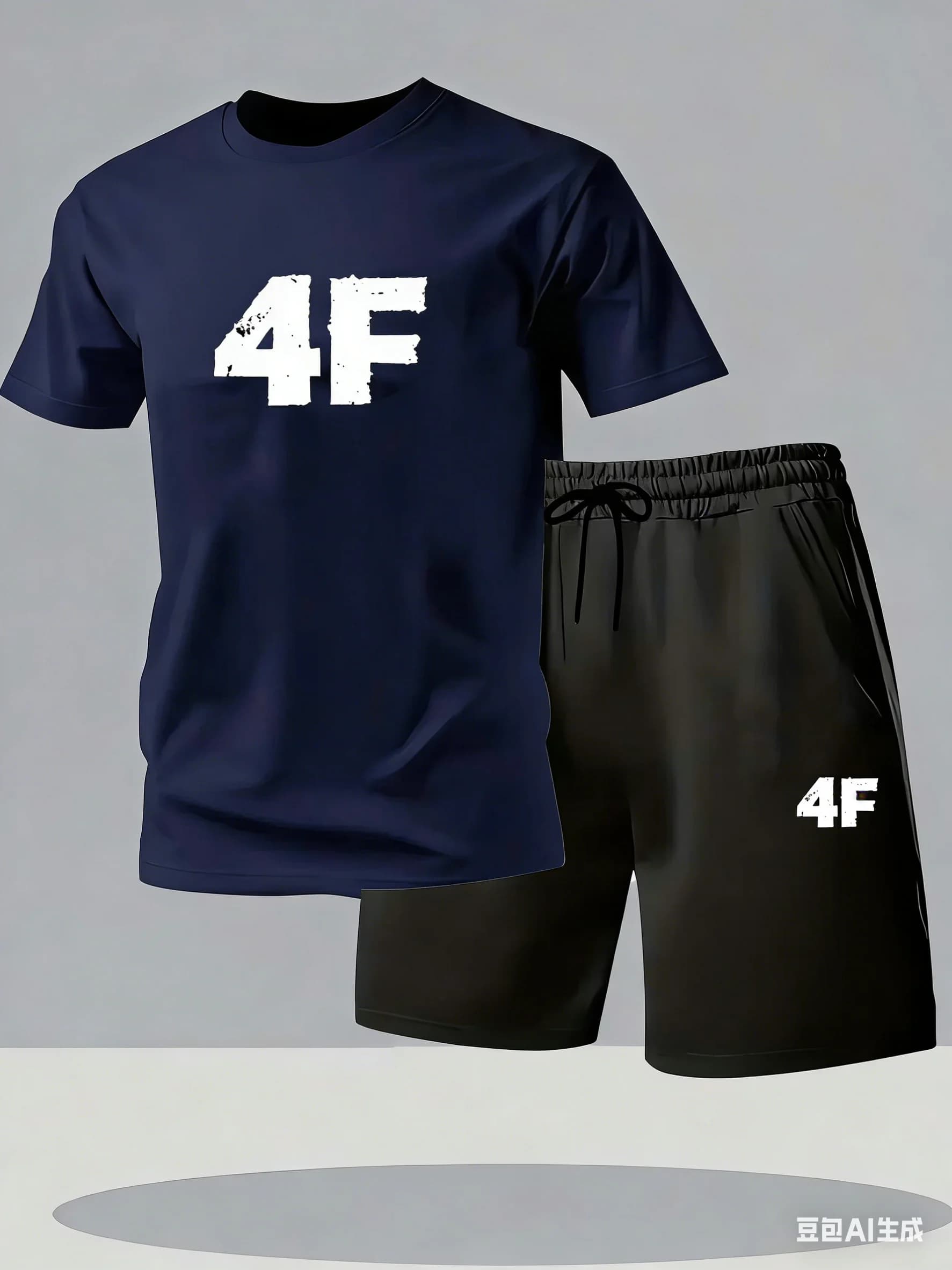 Completi Sportivi da Uomo Traspiranti, Abbigliamento per Allenamento, Asciugatura Rapida, Set Moda Due Pezzi, T-shirt e Pantaloncini, Abbigliamento Maschile