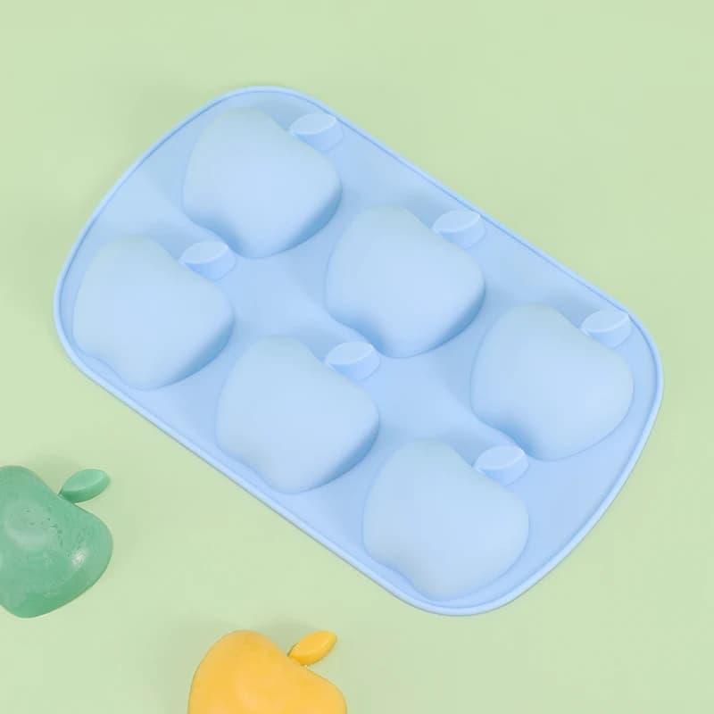 Stampo in Silicone 6 fori stampo da forno per mele torta biscotto pane budino Mousse Muffin gelatina al cioccolato cubetto di ghiaccio sapone candela Maker