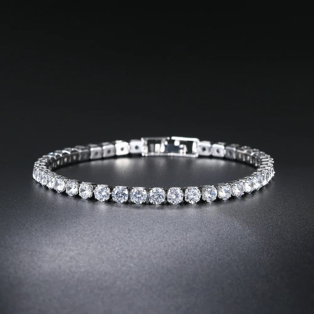 Gioielli da sposa a catena sottile di design con ciondolo in cristallo con zirconi da 4 mm alla moda da donna