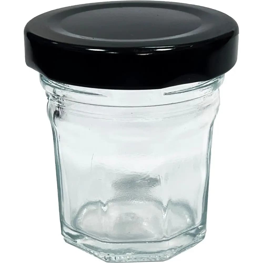 Set di 48 Barattoli in Vetro Riutilizzabili da 1,35 oz con Coperchi Trasparenti, Ideali per Marmellate, Salse, Spezie, Senza Piombo e BPA