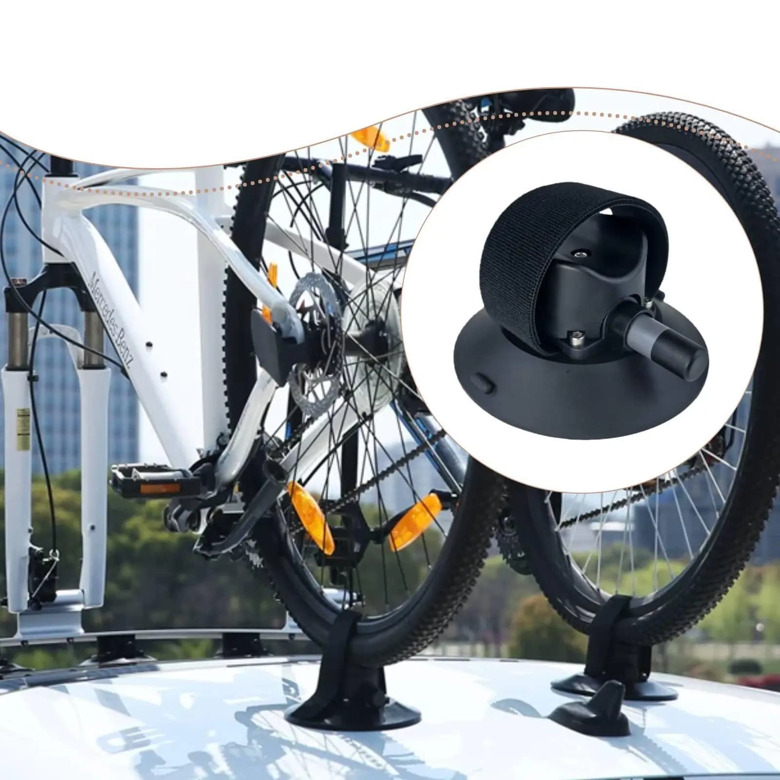 Supporto a ventosa per bicicletta e auto, gancio in nylon ad alta resistenza, accessorio di ricambio per berlina, SUV, MPV