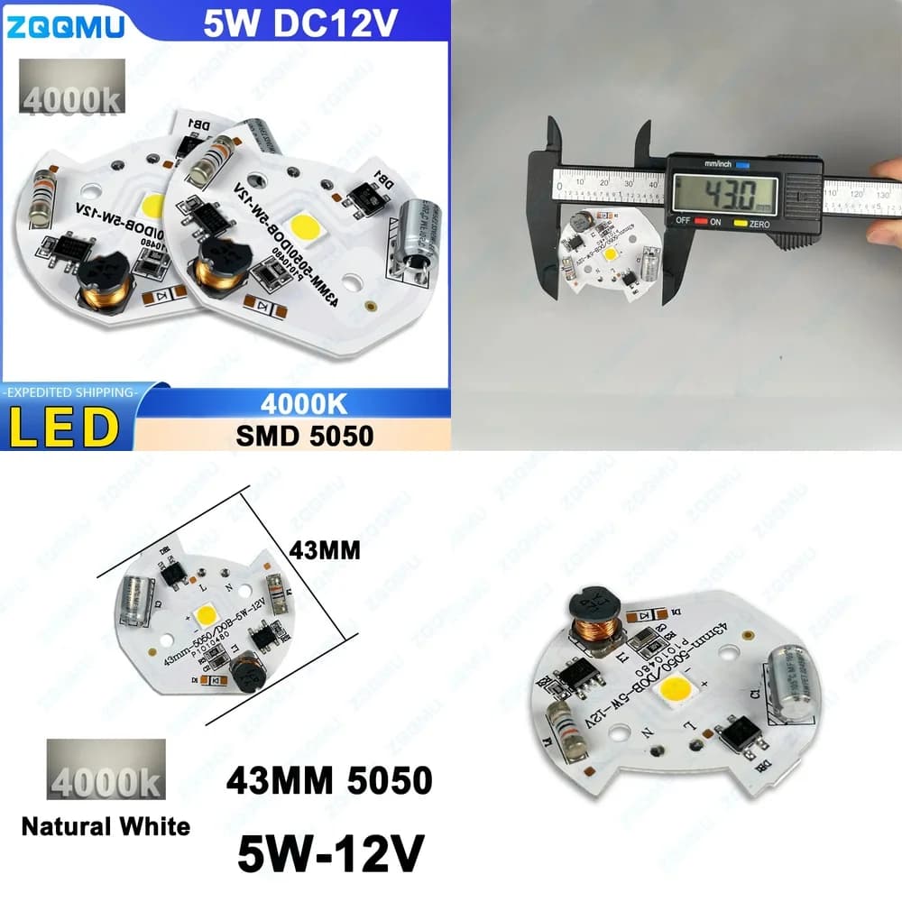 5W DC12V 4000K SMD 5050 LED Chip Round 743MM for Work Light Automotive Lighting Upgrade Replacement Bulb Strip Module Kit