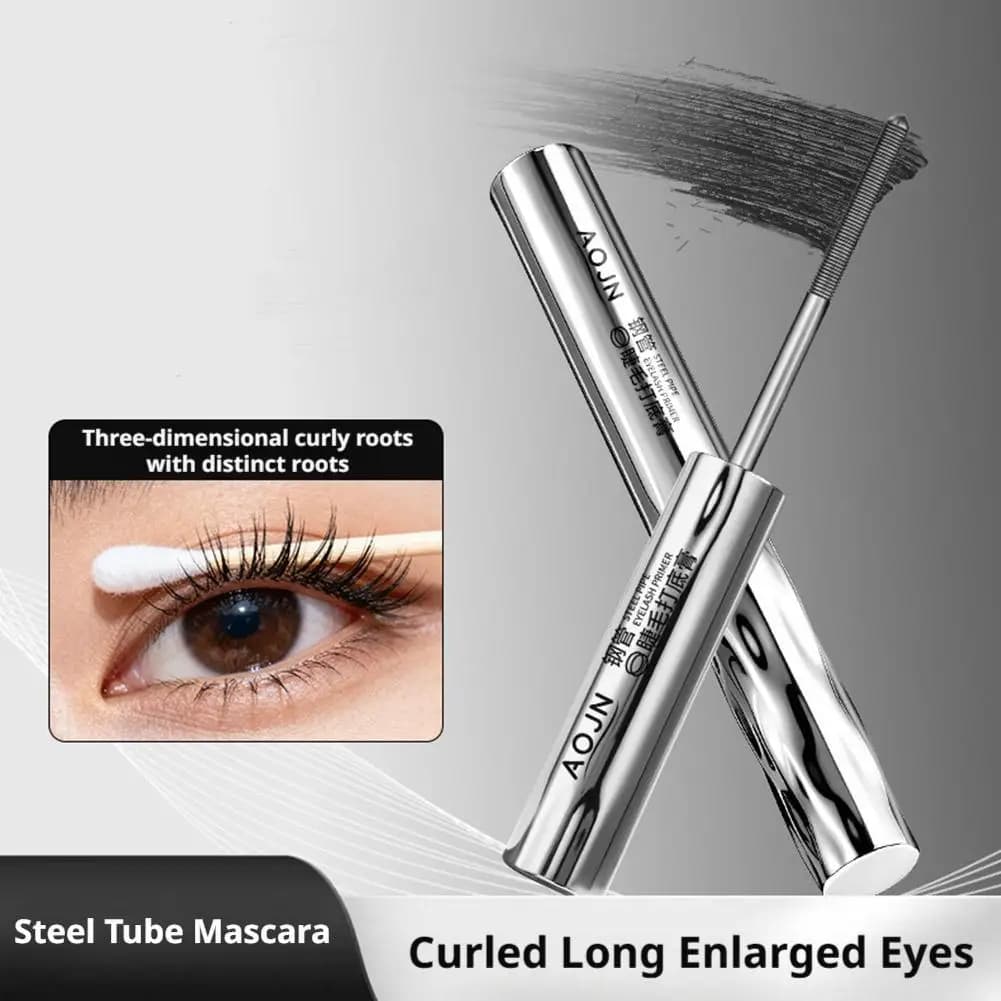 1 pcs Primer for Eyelashes Mini Steel Pipe Mascara Fiber for natural eyelashes Primer for smudges Non-Silk Eyelashes Long-Term Black D7C2