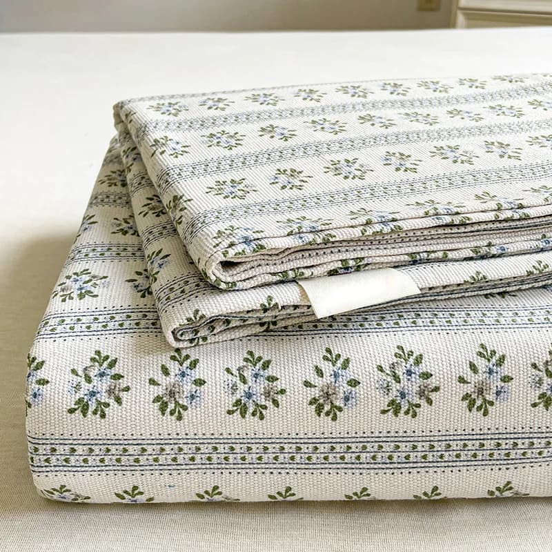 "100% Cotton Thickened Bed Sheet Plant Flowers Printed Single Double Top King Sheets Pure Cotton Single Size Kids Bed Linen "
