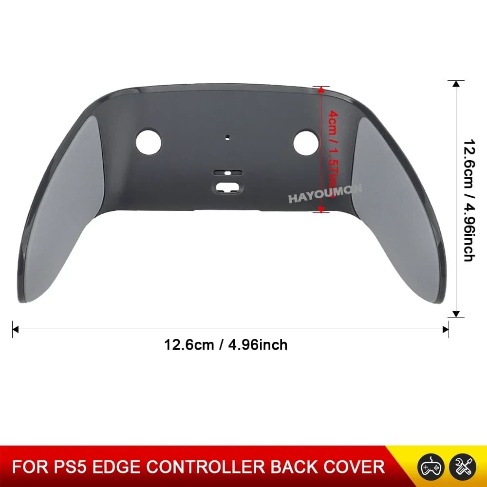 Guscio posteriore grigio classico per gamepad PS5 Edge, cover posteriore antiscivolo di ricambio per PS5 Edge, accessori da gioco.