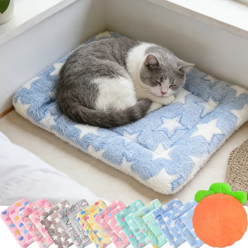 Tappetino Antimacchia per Animali Domestici, Imbottito e Caldo, Stampato con Carote, Disponibile in Varie Misure per Animali Grandi, Medi e Piccoli