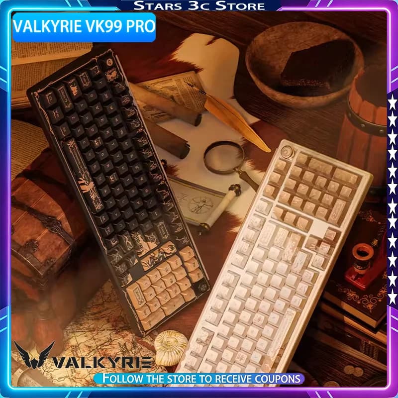 VALKYRIE VK99 Pro Wireless Mechanical Keyboard Hot Swappable Ergonomics GASKET Structure Esports Gaming Keyboard Gamer Gift