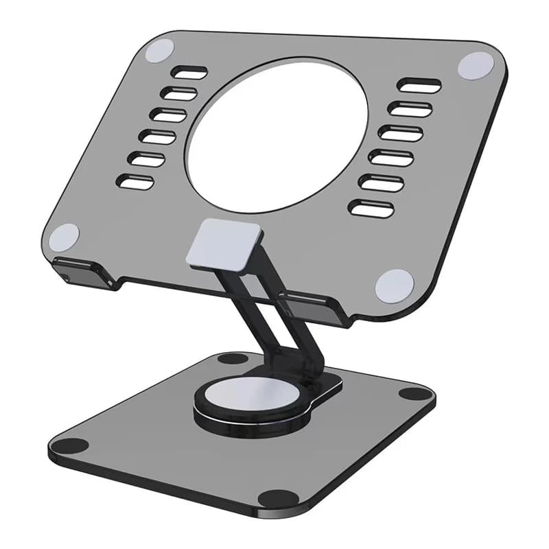 360 ° Supporto Girevole per Tablet in Acrilico, Stand Ergonomico per Laptop, Rialzo da Scrivania Regolabile in Altezza e Multi-Angolo, Supporto Pieghevole
