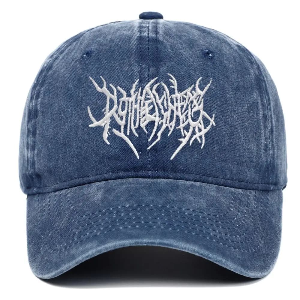 Cappellini da Baseball con Visiera Ricamata, Stile Gotico Street Punk Hip-hop, Cappelli da Baseball Lavati, Cappelli Regolabili per Protezione Solare