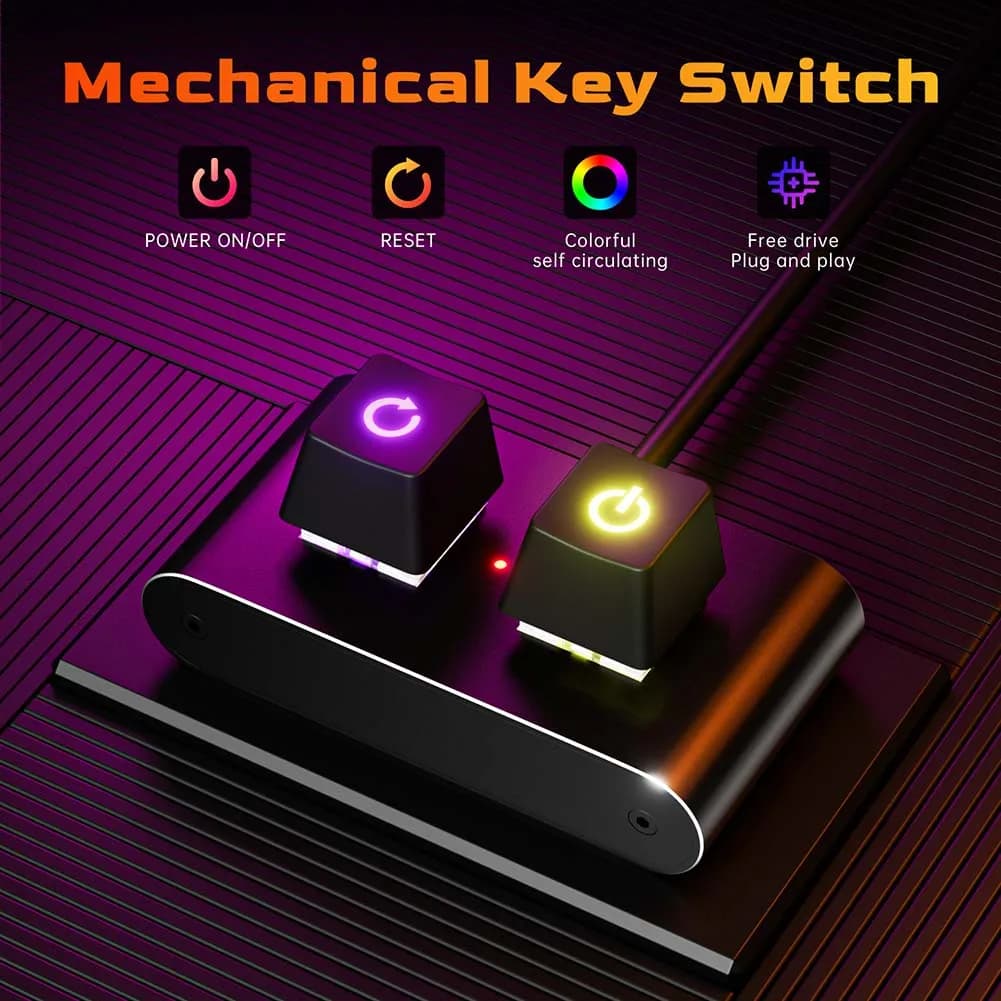 Pulsante di accensione per PC da 2 metri Avvio esteso Interruttore da tavolo Splitter HDD LED Pulsante di alimentazione esterno per scheda madre del computer