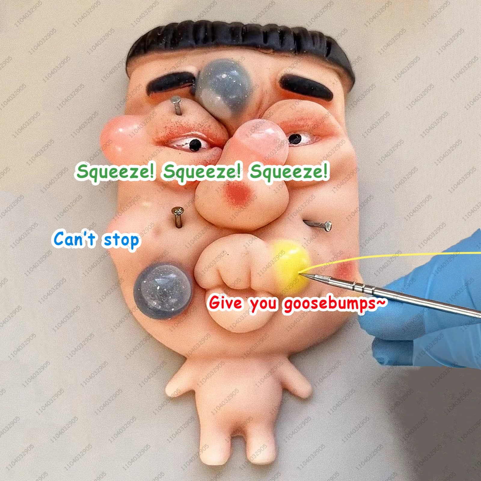 Divertente Giocattolo Schiacciabile Anti-Punti Neri a Rimbalzo Rapido, Modello Faccia da Spremere, Giocattoli Antistress Fidget per Adulti e Bambini, Regalo Scherzo Divertente