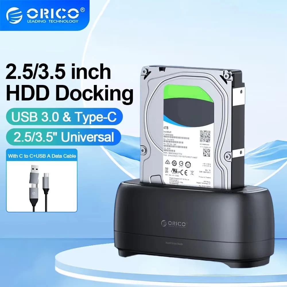 ORICO 2.5/3.5 Inch External Hard Drive Enclosure SATA To USB3.0 Type-C HDD Docking Station for 2.5 3.5 SSD Disk Case HDD Dock