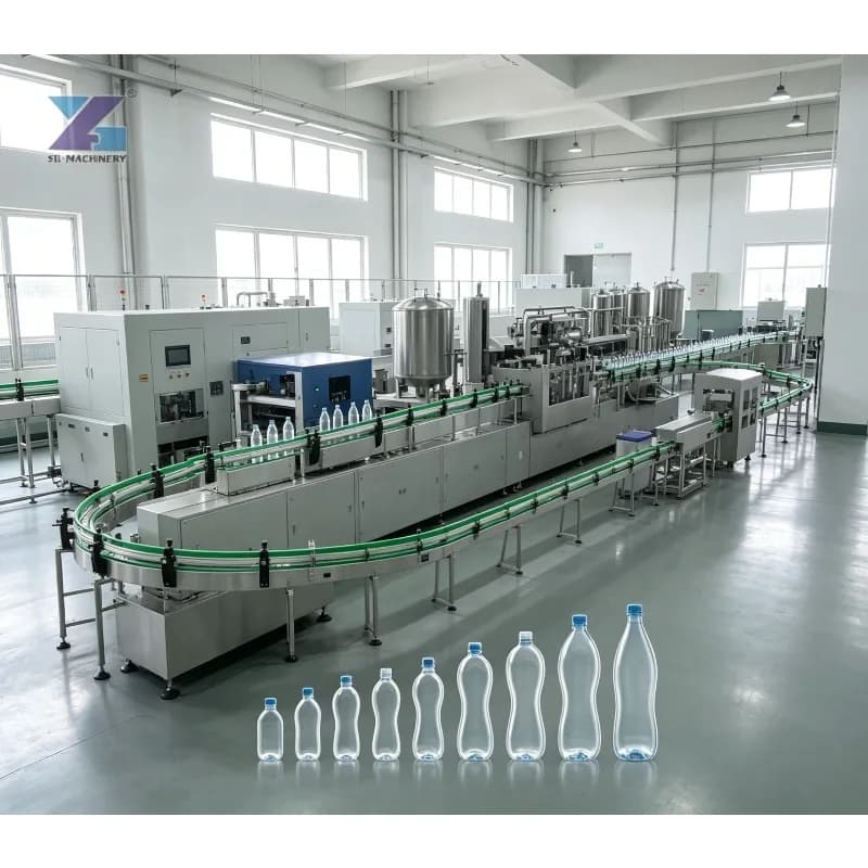 Linea di Produzione Automatica per Imbottigliamento Acqua, Linea di Riempimento Liquidi per Nuove Fabbriche d'Acqua Personalizzata