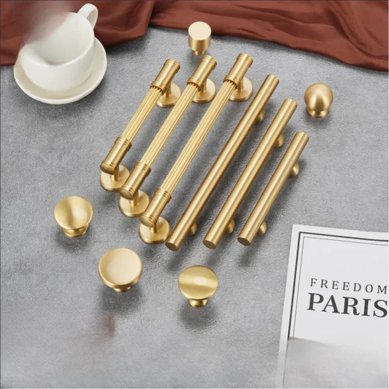 Maniglie per cassetti in ottone massiccio/armadietto minimalista, spazzolato/rivaso, finitura cotto Ferramenta per mobili cinesi, maniglie per scarpiere per guardaroba