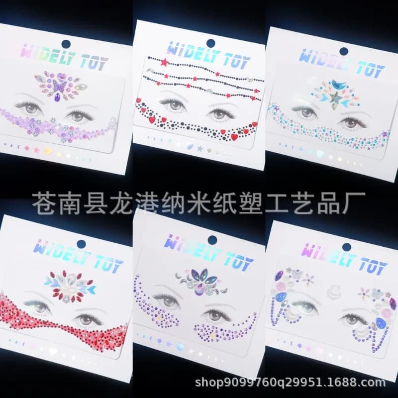 Premium Acrylic Face Rhinestones Stickers for Masquerade Makeup Party Body Paint Tattoo Self Adhesive Sparkling High Quality
