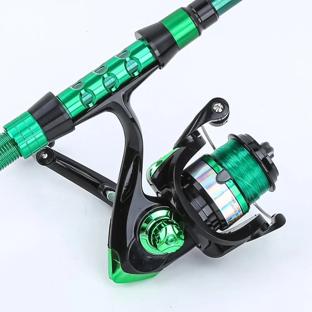 Travel Fishing Telescopic Rod Collapsible Pole Strong Construction Fishing Rod Fishing Rod Green Black Portable For Travel
