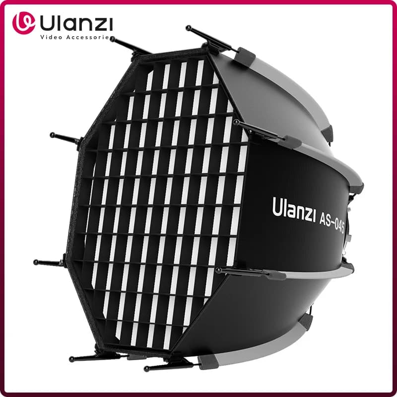 Ulanzi AS-045 Softbox con griglia a nido d'ape ottagonale con montaggio Bowens a sgancio rapido da 45 cm per lampada flash da studio fotografico
