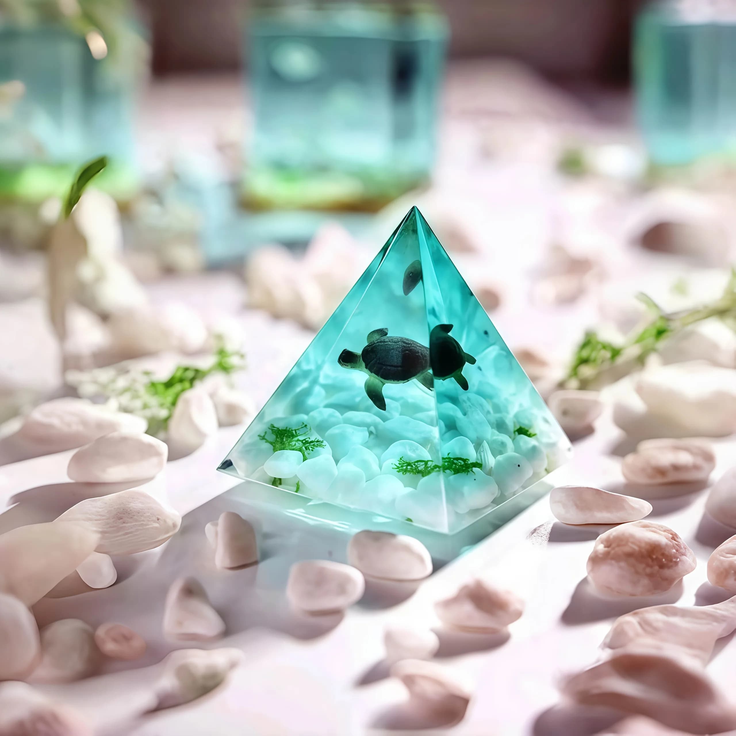 Resin silicone molds, pyramid conical silicone pouring molds, desktop geometric decorations, DIY shaping molds