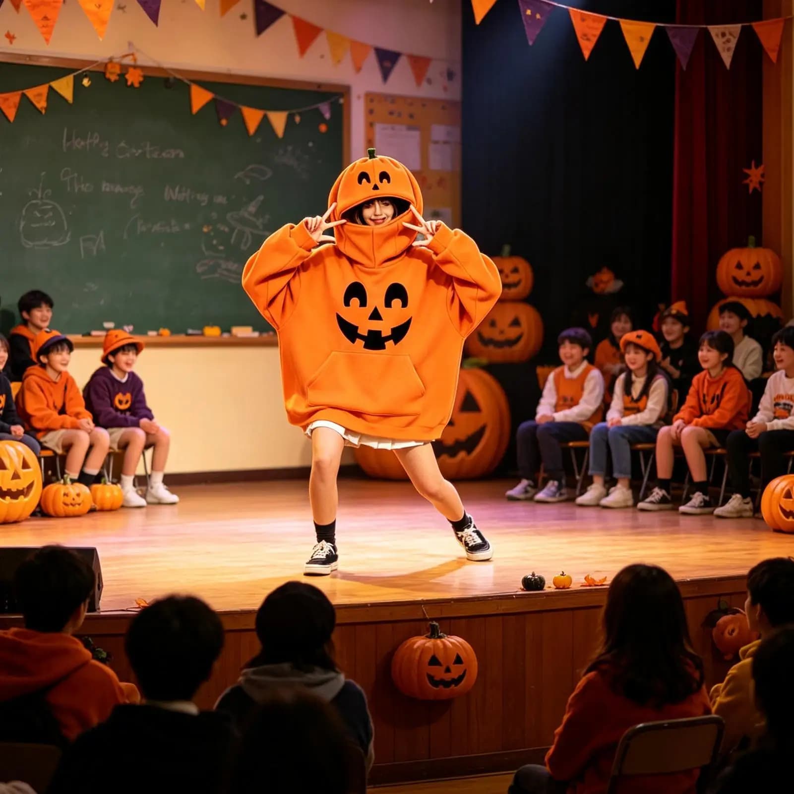 Pumpkin Halloween Hoodies Plush Oversized Pumpkin Wearable Blanket Long Sleeve Festival Sweatshirt for Women Men Carnival Party