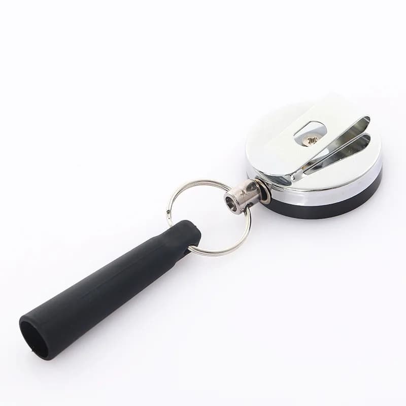 Penna retrattile resistente da campeggio Portapenne Bobina Matite da carpentiere Anti smarrimento Corda Portachiavi Clip da cintura a catena