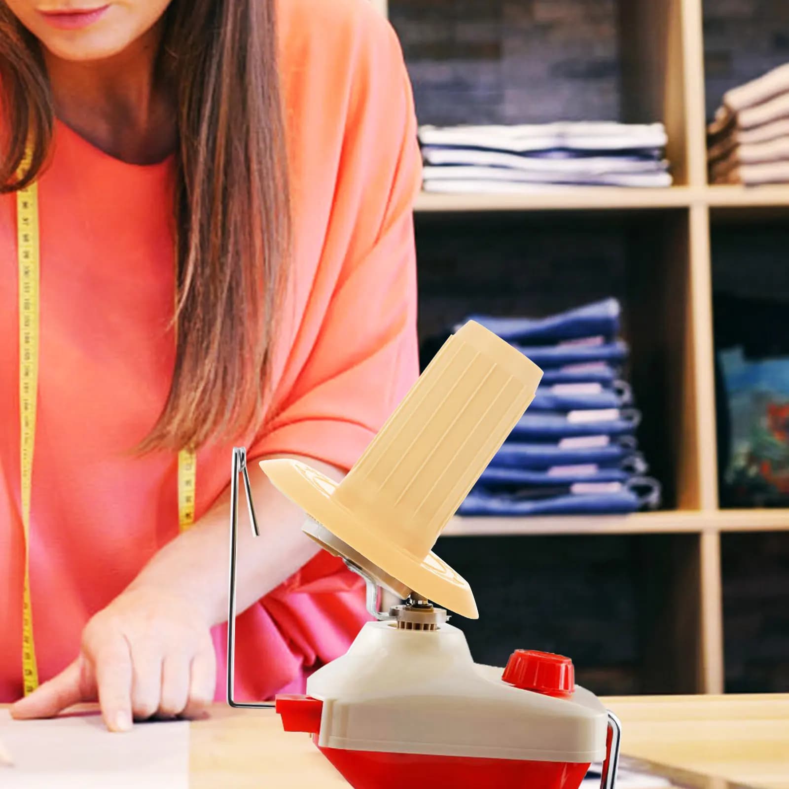 2 Pezzi Avvolgitore Manuale per Gomitoli di Lana, Macchina per Lavoro a Maglia Fai-da-Te, Strumento Efficiente per Avvolgere Filati, Portatile