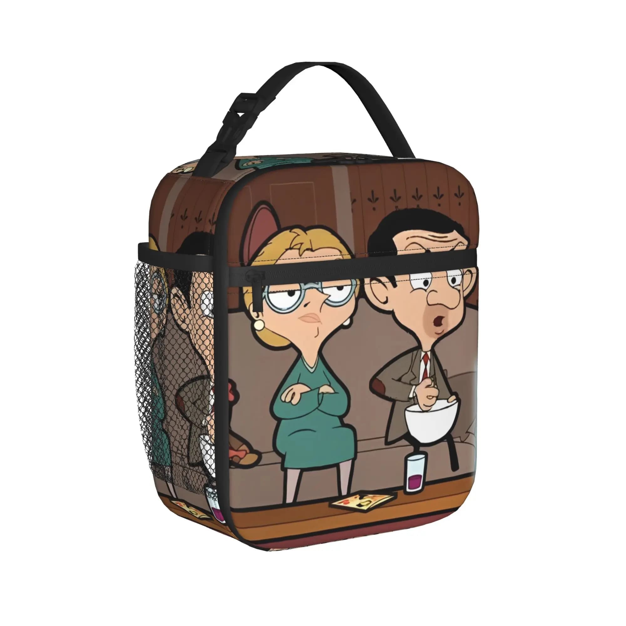 Mr Bean & Irma Gobb Borsa termica per il pranzo, borsa termica riutilizzabile, contenitore per il pranzo, borsa portatile per il pranzo, per uomini e donne, per l'ufficio, per il picnic