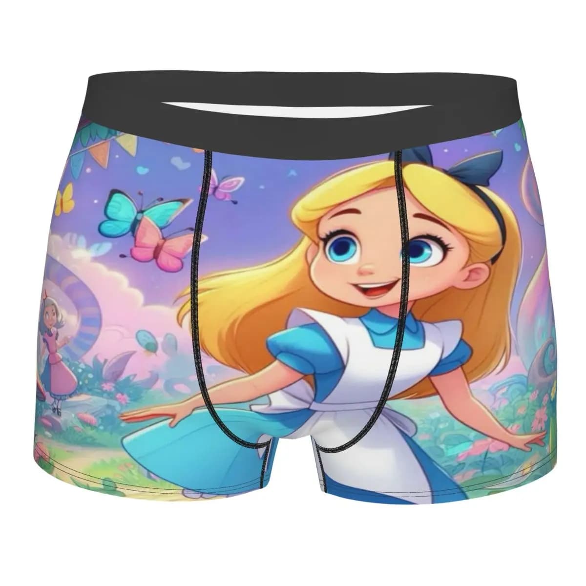 Boxer personalizzati con cartoni animati di Alice nel Paese delle Meraviglie, mutandine da uomo, slip comodi, biancheria intima