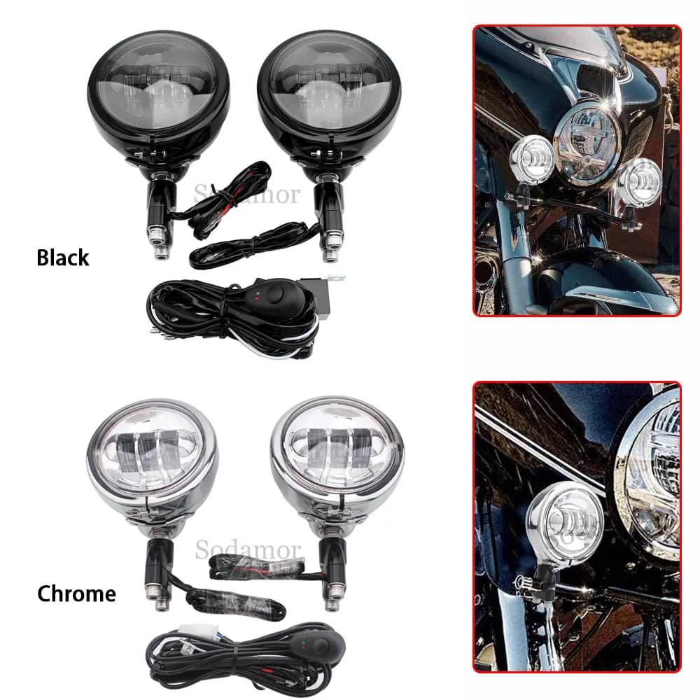 4.5 "Accessorio Moto 30W Fendinebbia Fendinebbia LED Ausiliario Faro Faretti Per BMW R18 Kawasaki Suzuki Yamaha Honda