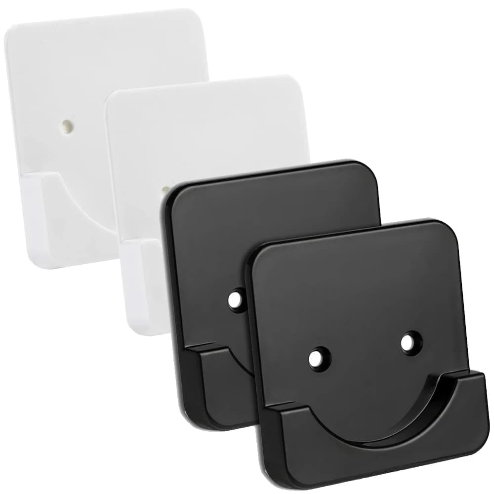 Pack of 2 supports for mounting on rod for black and white shower curtain for wall | Hanger for shower rod | No perforation | Stick On