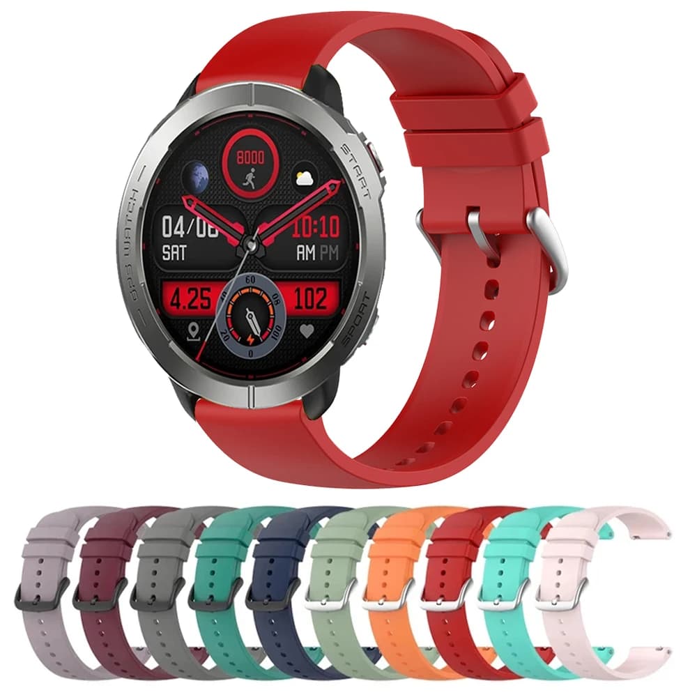Fascia da 22 mm di larghezza per Zeblaze Ares 3 Pro/Stratos 3 2/Vibe 7Pro/ GTR/GTS Plus/Btalk cinturino in silicone braccialetto accessori per orologi intelligenti