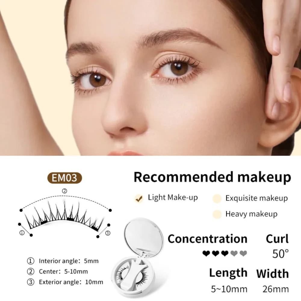 Magnetic Eyelashes Magnetic Eyelashes Natural Appearance Magnetic lashes in fake mink Without glue Reusable fake eyelashes with magnets