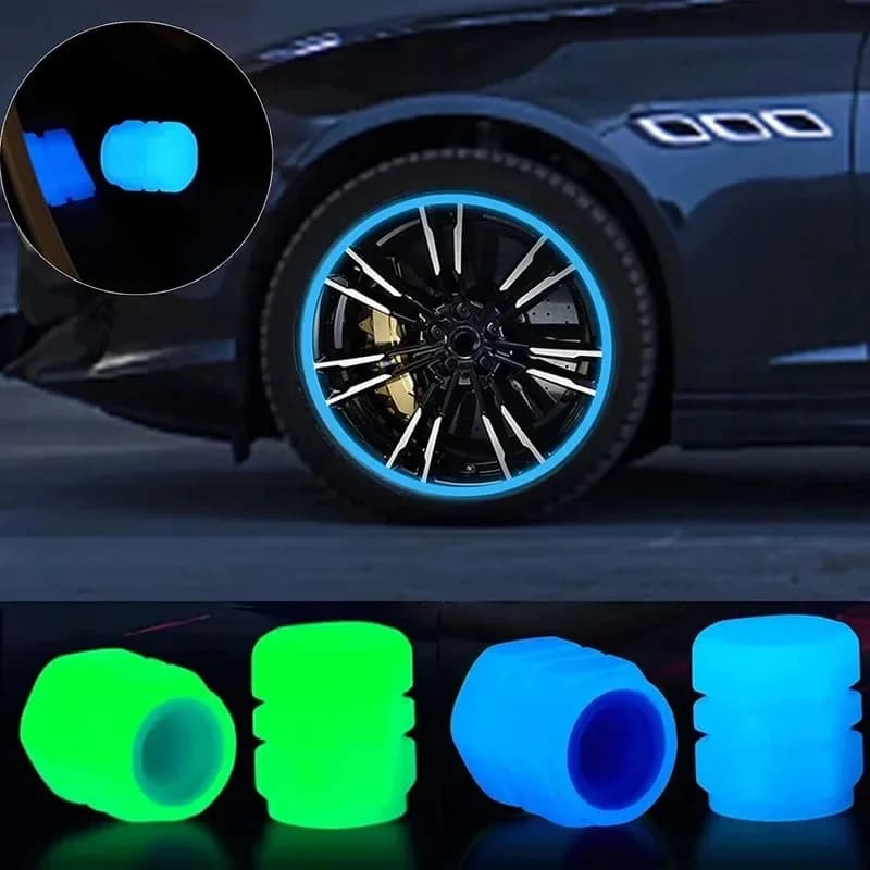 20PCS Tappi valvole luminosi Fluorescente Notte incandescente Decor Moto Bicicletta Mozzo ruota Tappo stelo valvola Styling Accessori auto