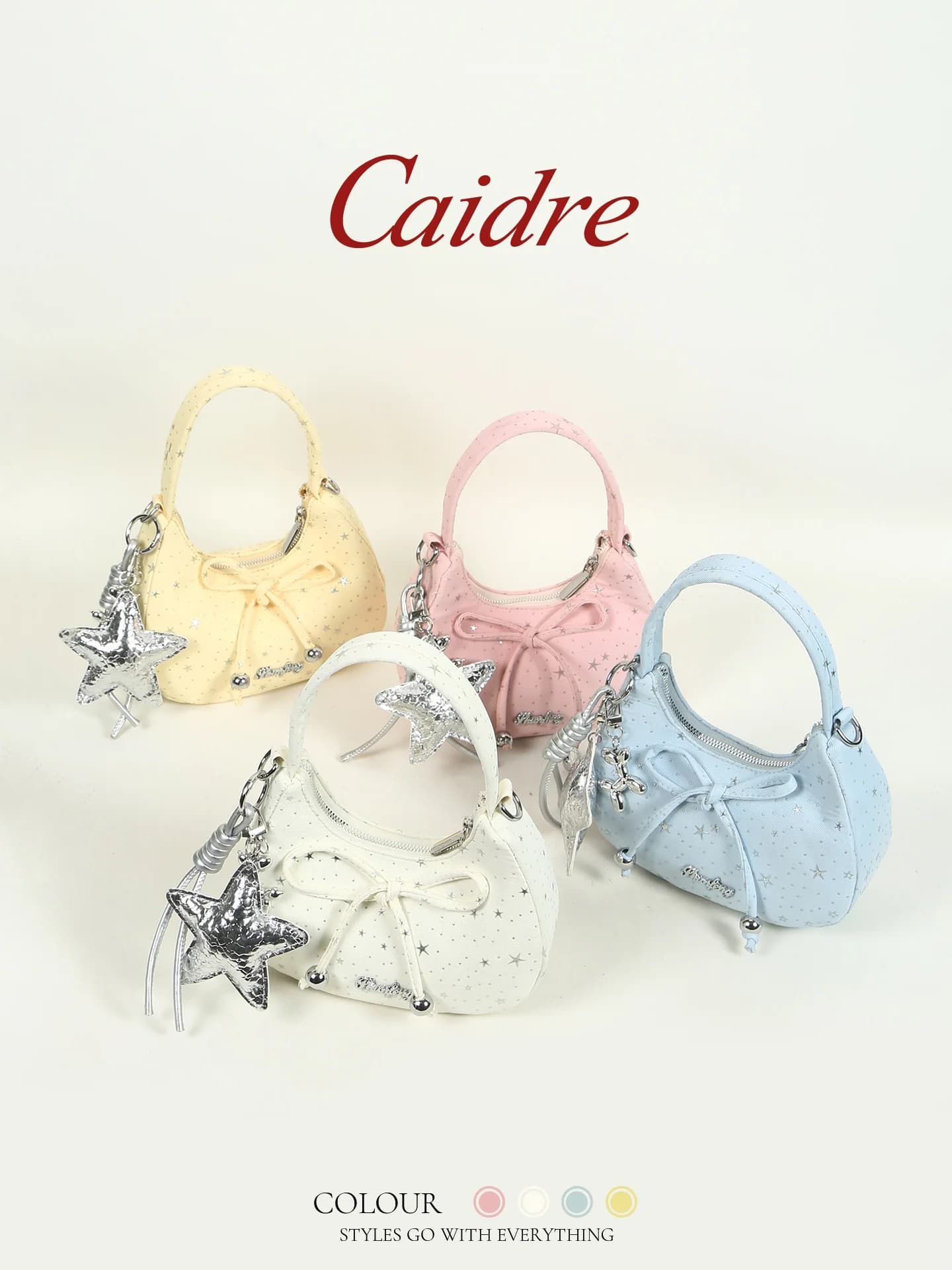 Caidre Cloud Handbag Women's Birthday Gift Outing Small Crossbody Bag Korean Style Single Shoulder Moon Shape PU Leather