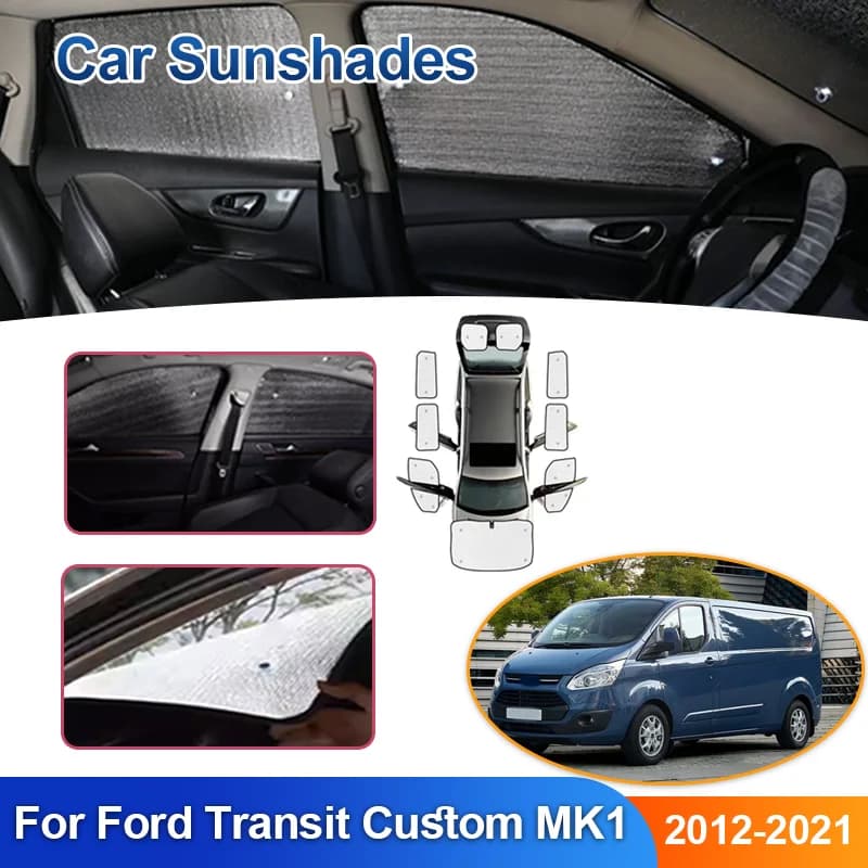 Parasole per auto per Ford Transit Custom Tourneo MK1 2012-2021 2020 2019 Copertura completa per parabrezza Parasole Accessori auto