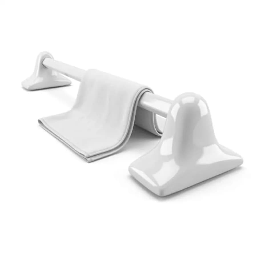 Kit di accessori per il bagno in ceramica smaltata - Non adatto per l'installazione su superfici piane - Portasciugamani - Esiste un inserto che va inserito all'interno della parete.