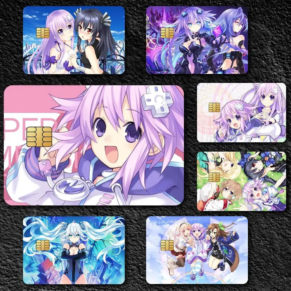 Gioco H-Hyperdimension Neptunia Adesivi per carte di credito per carte bancarie Bus Metro Card Adesivo Regalo impermeabile