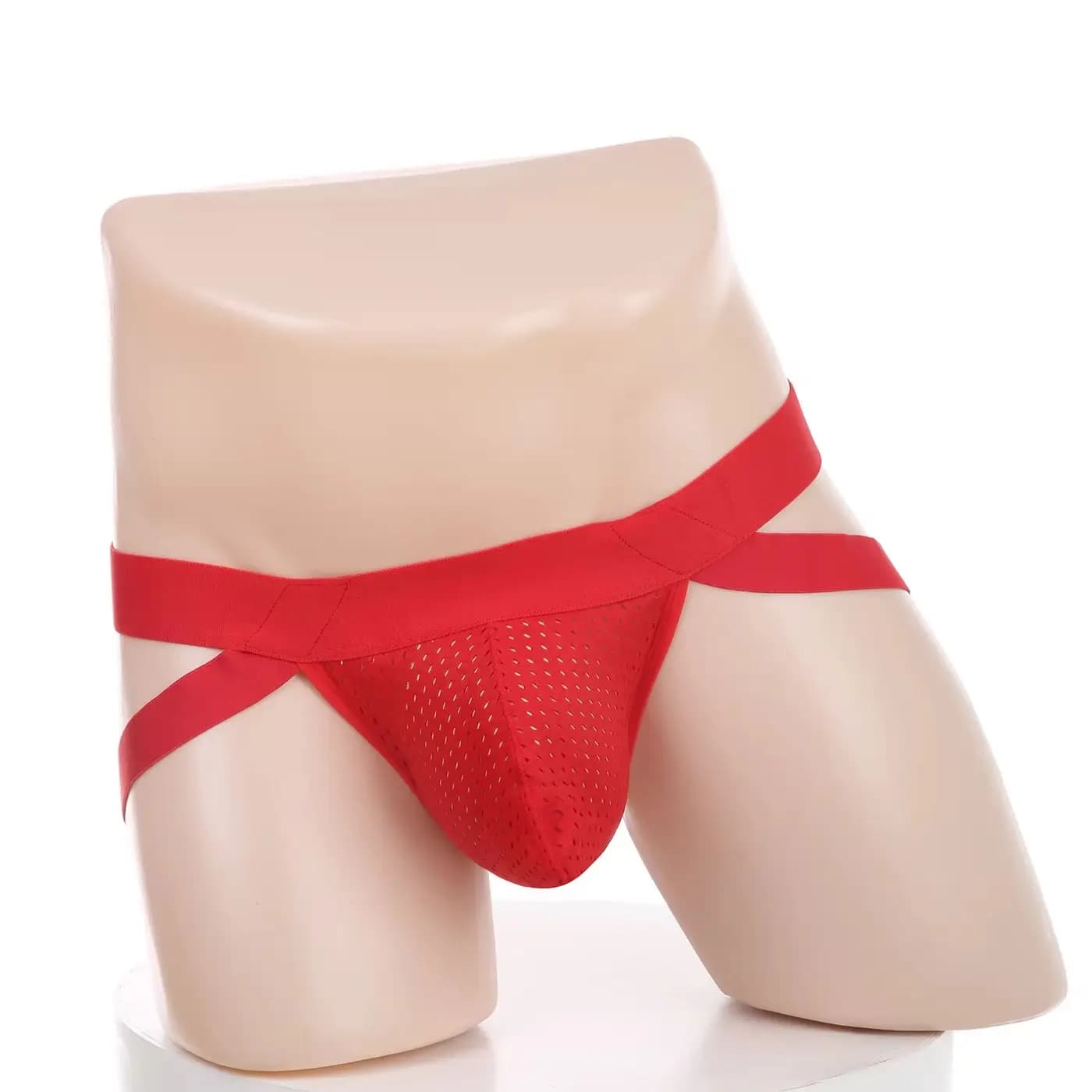 Men's Elastic Jockstrap Metal Ring G-String Underwear Hollow Double Panties Underpants Exotic Lingerie Man Bondage Costume