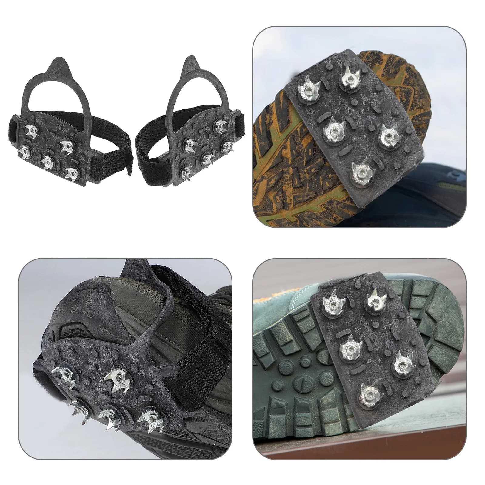 Tacchette Antiscivolo per Scarpe e Stivali, Leggere e Portatili, con Design a Sgancio Rapido per Escursionismo e Arrampicata sulla Neve