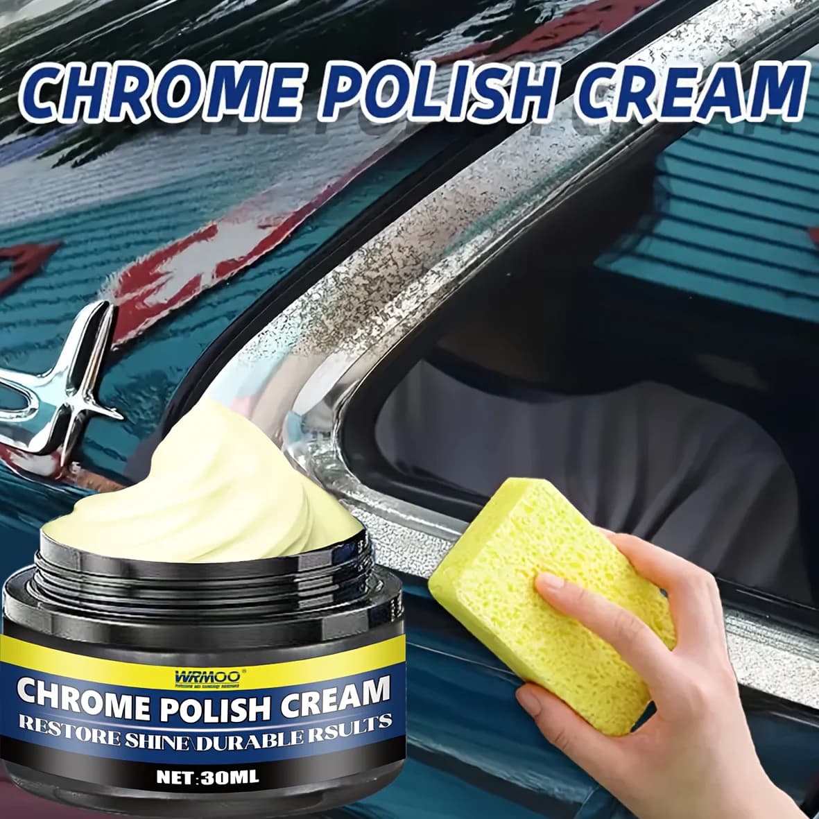 Crema per rifinitura e restauro cromati per autoveicoli - per maniglie, finestre, ruote, rifinitura e manutenzione cromate - Lucidatura
