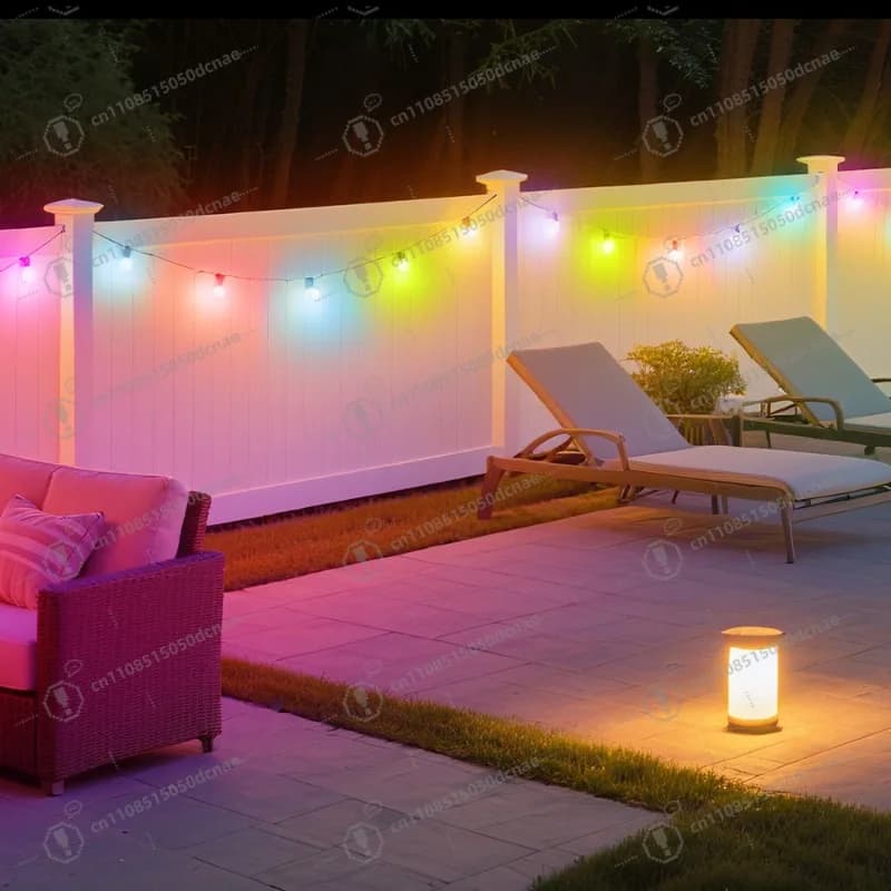 Luci a Corda per Campeggio all'Aperto - Luci Impermeabili con Lampadine Rotonde per Patio, Giardino e Cortile, Crea un'Atmosfera Accogliente Ovunque