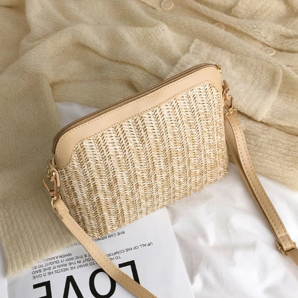 Casual Straw Women Summer Messenger Bag Rattan Handmade Woven Beach Lady Travel Handbags Leisure Shoulder Bag Streetwear