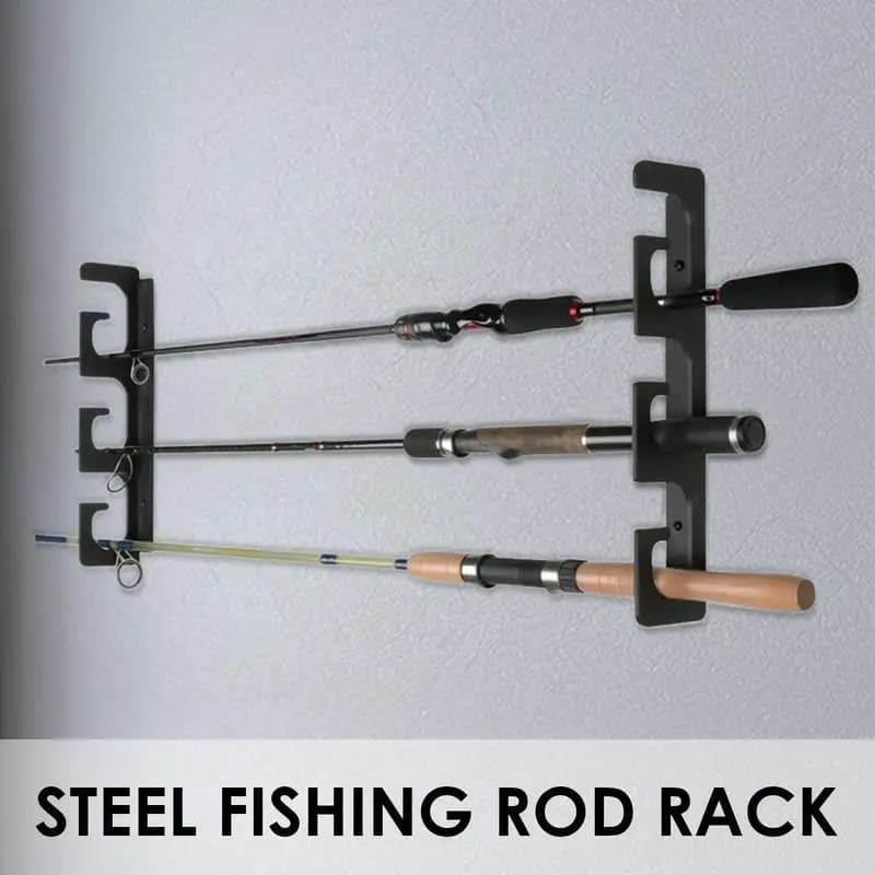 Supporto per canna da pesca a cremagliera orizzontale supporto per asta di stoccaggio a parete modulare per accessori per la pesca in Garage